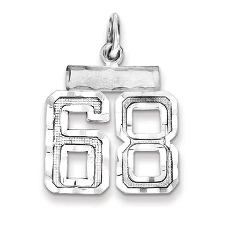 Bold And Beautiful Jewelry Now At Irresistible Prices Sterling Silver, Varsity Collection, Small D/C Pendant, Number 68 Bold And Beautiful Jewelry Now At Irresistible Prices Sterling Silver, Varsity Collection, Small D/C Pendant, Number 68