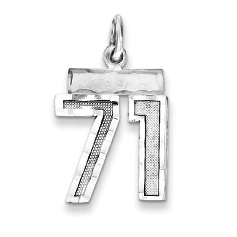 High-Quality Gemstone Jewelry For Special Occasions Sterling Silver, Varsity Collection, Small D/C Pendant, Number 71 High-Quality Gemstone Jewelry For Special Occasions Sterling Silver, Varsity Collection, Small D/C Pendant, Number 71