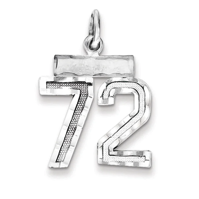 Handmade Pearl Jewelry For Timeless Elegance Sterling Silver, Varsity Collection, Small D/C Pendant, Number 72