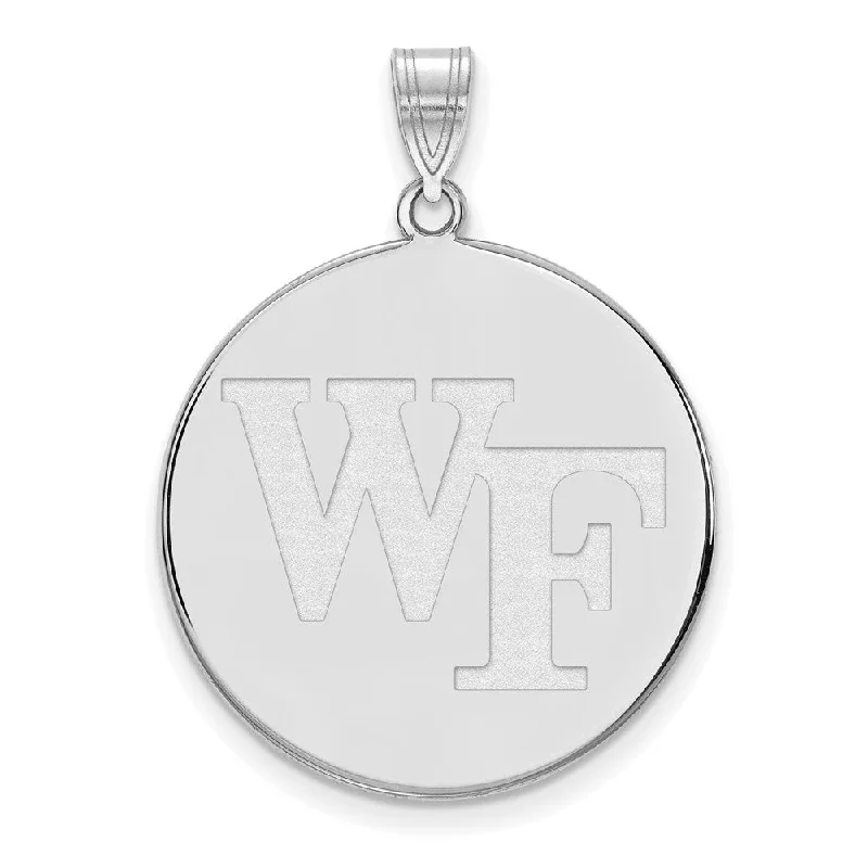 Limited-Time Offer On Premium Jewelry Collections Sterling Silver Wake Forest U. XL 'WF' Disc Pendant Limited-Time Offer On Premium Jewelry Collections Sterling Silver Wake Forest U. XL 'WF' Disc Pendant