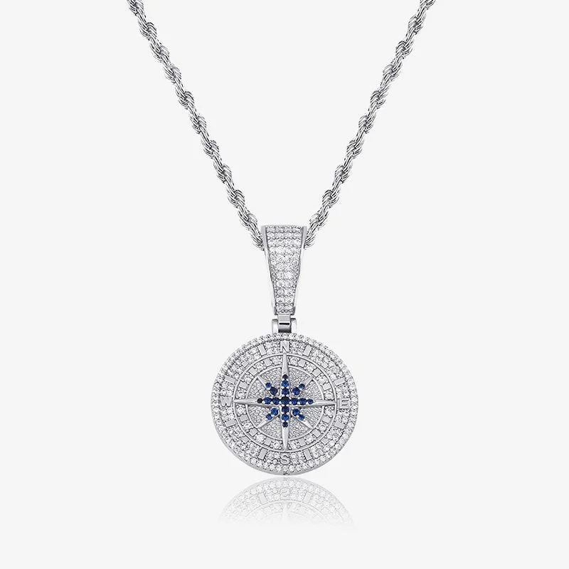 Chic, Trendy, And Affordable Jewelry Sale DIAMOND COMPASS PENDANT - White Gold