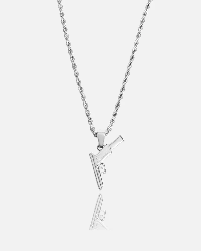 Huge Savings On Premium Jewelry Styles Glock Pendant - White Gold