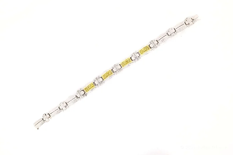 Exclusive Jewelry Markdowns – Limited-Time Offer 10.6mm Yellow & White Invisible Setting Bracelet Exclusive Jewelry Markdowns – Limited-Time Offer 10.6mm Yellow & White Invisible Setting Bracelet