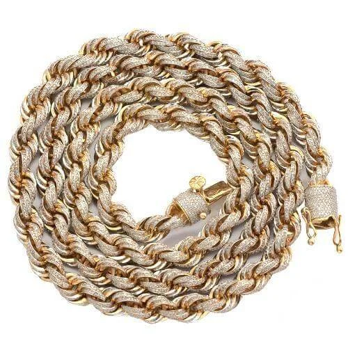 Shop Fine Jewelry With Amazing Deals 10KY 10.00CTW DIAMOND ROPE CHAIN 24”