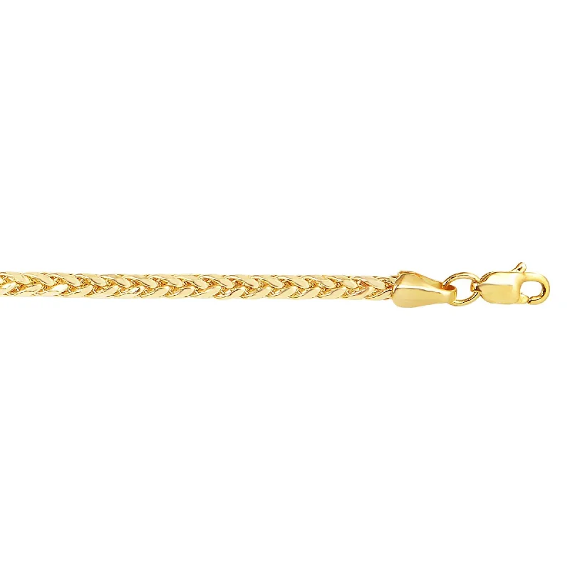 Bestselling Jewelry At Special Promotional Rates 14kt 18 inches Yellow Gold 2.7mm Diamond Cut Lite Franco Necklace with Lobster Clasp