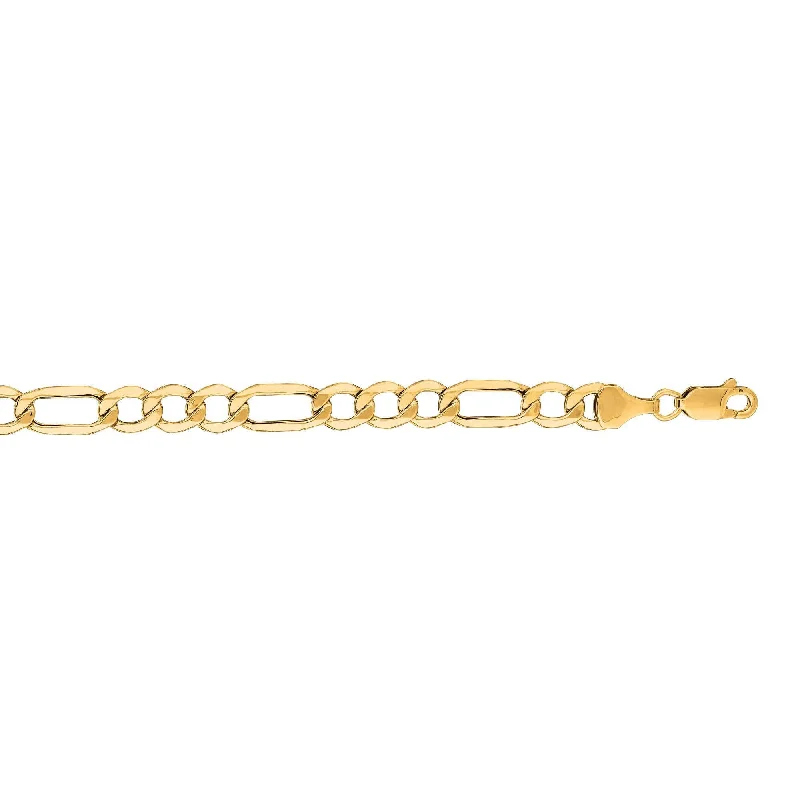 Romantic Heart-Shaped Jewelry For Special Gifts 14kt 18 inches Yellow Gold 6.5mm Diamond Cut Alternate 3+1 Figaro Lite Chain with Lob ster Clasp Romantic Heart-Shaped Jewelry For Special Gifts 14kt 18 inches Yellow Gold 6.5mm Diamond Cut Alternate 3+1 Figaro Lite Chain with Lob ster Clasp