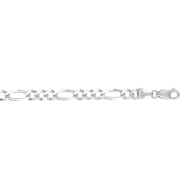 Chic And Stylish Jewelry At Exclusive Prices 14kt 20 inches White Gold 6.0mm Diamond Cut Alternate 3+1 Classic Figaro Chain with Lobster Clasp Chic And Stylish Jewelry At Exclusive Prices 14kt 20 inches White Gold 6.0mm Diamond Cut Alternate 3+1 Classic Figaro Chain with Lobster Clasp