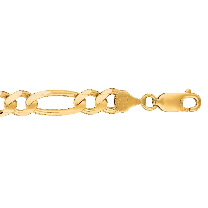 Personalized Engraved Jewelry For Meaningful Gifts 14kt 20 inches Yellow Gold 7.0mm Diamond Cut Alternate 3+1 Classic Figaro Chain with Lobster Clasp Personalized Engraved Jewelry For Meaningful Gifts 14kt 20 inches Yellow Gold 7.0mm Diamond Cut Alternate 3+1 Classic Figaro Chain with Lobster Clasp