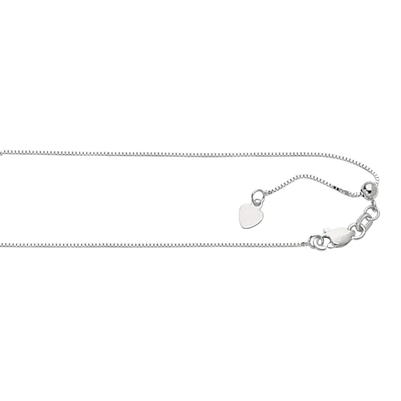 Luxury Jewelry Sale – Elegant Styles At Unbeatable Prices 14kt 22 inches White Gold 0.7mm Diamond Cut Adjustable Box Chain with Lobster Clasp Luxury Jewelry Sale – Elegant Styles At Unbeatable Prices 14kt 22 inches White Gold 0.7mm Diamond Cut Adjustable Box Chain with Lobster Clasp
