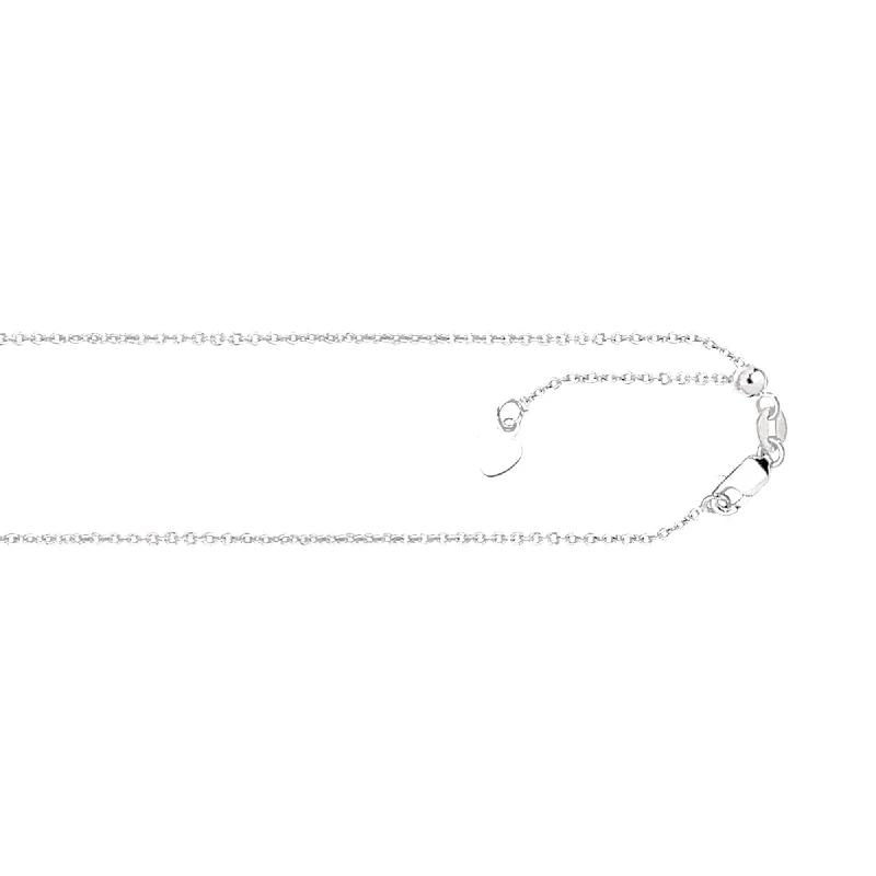 Special Deals On Handcrafted And Designer Jewelry 14kt 22 inches White Gold 0.9mm Diamond Cut Adjustable Cable Chain with Lobster Clasp Special Deals On Handcrafted And Designer Jewelry 14kt 22 inches White Gold 0.9mm Diamond Cut Adjustable Cable Chain with Lobster Clasp