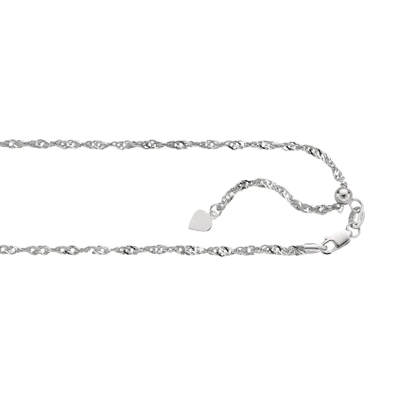 Bestselling Jewelry Now On Sale – Elevate Your Look 14kt 22 inches White Gold 1.1mm Diamond Cut Adjustable Singapore Chain with Lobster Clasp+ Small HEarRingt Bestselling Jewelry Now On Sale – Elevate Your Look 14kt 22 inches White Gold 1.1mm Diamond Cut Adjustable Singapore Chain with Lobster Clasp+ Small HEarRingt