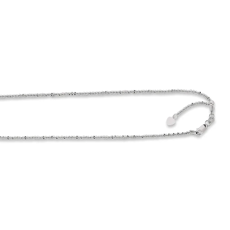Premium Jewelry At Special Low Prices For A Limited Time 14kt 22 inches White Gold 1.5mm Diamond Cut Adjustable Sparkle Chain with Lobster Clasp+ Small Hearring Premium Jewelry At Special Low Prices For A Limited Time 14kt 22 inches White Gold 1.5mm Diamond Cut Adjustable Sparkle Chain with Lobster Clasp+ Small Hearring