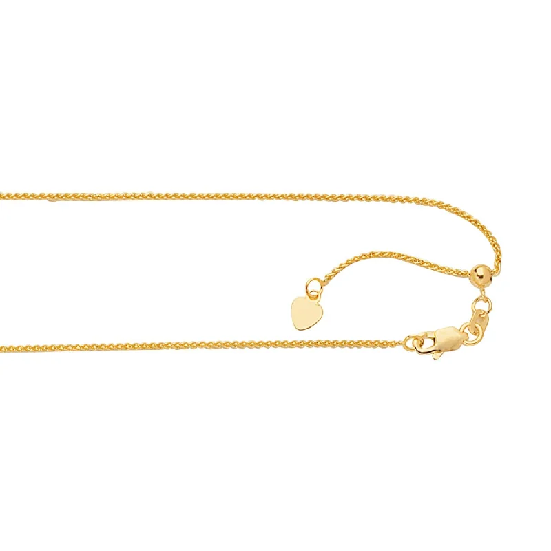 Best-Selling Jewelry Now Available At Special Deals 14kt 22 inches Yellow Gold 1.0mm Diamond Cut Adjustable Round Wheat Chain with Lobster Clasp Best-Selling Jewelry Now Available At Special Deals 14kt 22 inches Yellow Gold 1.0mm Diamond Cut Adjustable Round Wheat Chain with Lobster Clasp