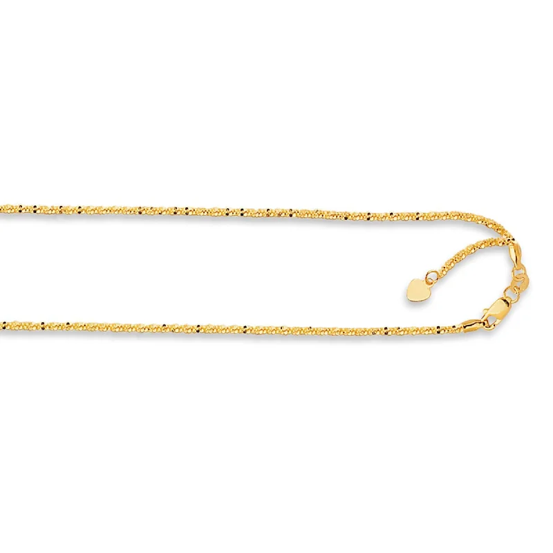 Luxury Jewelry Sale – Sparkle For Less 14kt 22 inches Yellow Gold 1.5mm Diamond Cut Adjustable Sparkle Chain with Lobster Clasp Luxury Jewelry Sale – Sparkle For Less 14kt 22 inches Yellow Gold 1.5mm Diamond Cut Adjustable Sparkle Chain with Lobster Clasp