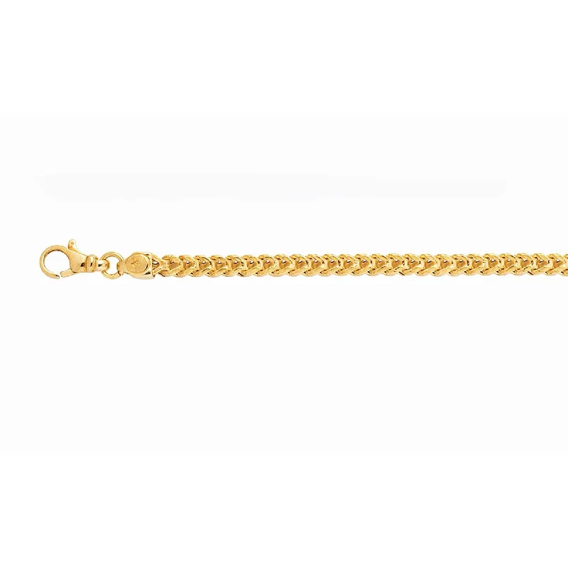 Don't Miss Our Biggest Jewelry Sale Of The Season 14kt 22 inches Yellow Gold 4.4mm Square Franco Chain with Lobster Clasp Don't Miss Our Biggest Jewelry Sale Of The Season 14kt 22 inches Yellow Gold 4.4mm Square Franco Chain with Lobster Clasp