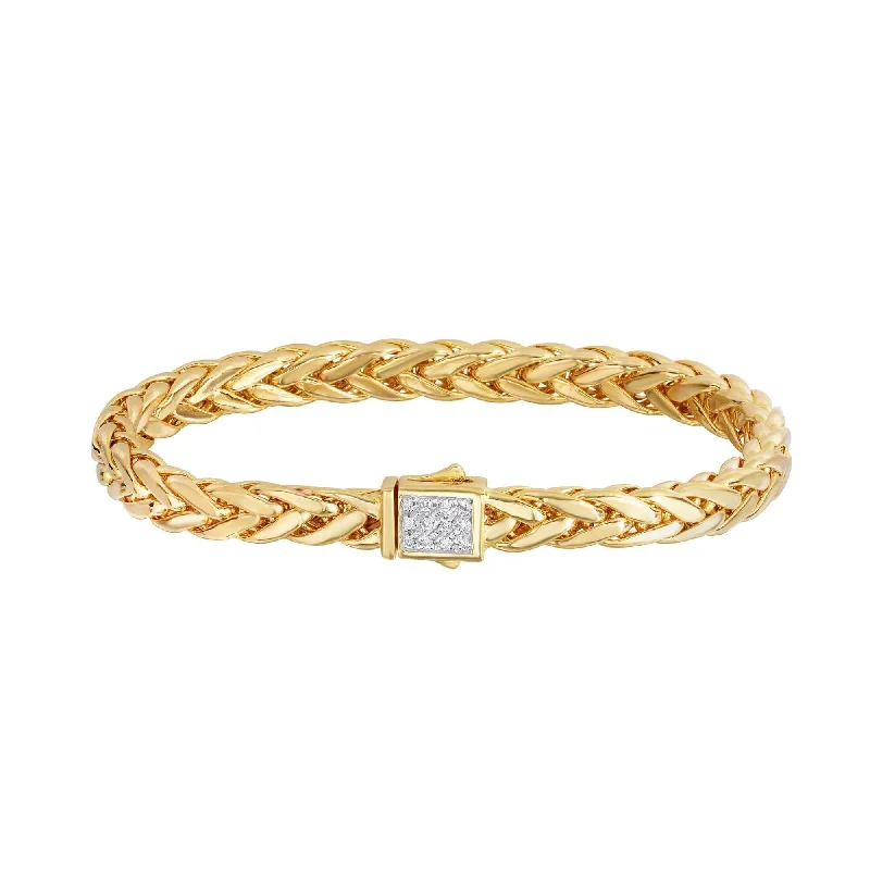 Your Dream Jewelry At Dream Prices – Shop Now 14kt 7.5 inches Yellow Gold Shiny Fancy Flat Weaved Braided Bracelet with Box Clasp+0.12ct. Diamond Your Dream Jewelry At Dream Prices – Shop Now 14kt 7.5 inches Yellow Gold Shiny Fancy Flat Weaved Braided Bracelet with Box Clasp+0.12ct. Diamond