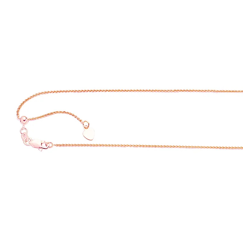 Exclusive Jewelry Bundles At Discounted Prices 14kt Gold 22 inches Rose Finish 1.05mm Shiny Oval Adjustable Round Wheat Chain with Lobster Clasp Exclusive Jewelry Bundles At Discounted Prices 14kt Gold 22 inches Rose Finish 1.05mm Shiny Oval Adjustable Round Wheat Chain with Lobster Clasp