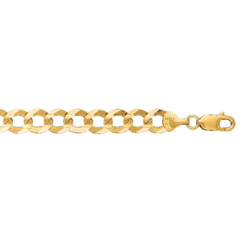 Huge Savings On Timeless Jewelry Collections 14kt Gold 24 inches Yellow Finish 12.18mm Polished Comfort Curb Chain with Box Clasp Huge Savings On Timeless Jewelry Collections 14kt Gold 24 inches Yellow Finish 12.18mm Polished Comfort Curb Chain with Box Clasp