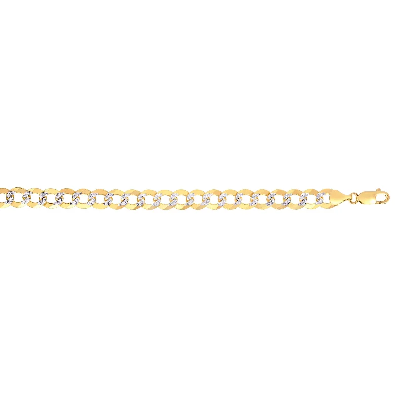 Once-A-Year Jewelry Sale – Grab Your Favorites Now 14kt Gold 8.75 inches Yellow+White Finish 12.18mm Pave Curb Link Comfort Pave Curb Bracelet with Lobster Clasp Once-A-Year Jewelry Sale – Grab Your Favorites Now 14kt Gold 8.75 inches Yellow+White Finish 12.18mm Pave Curb Link Comfort Pave Curb Bracelet with Lobster Clasp