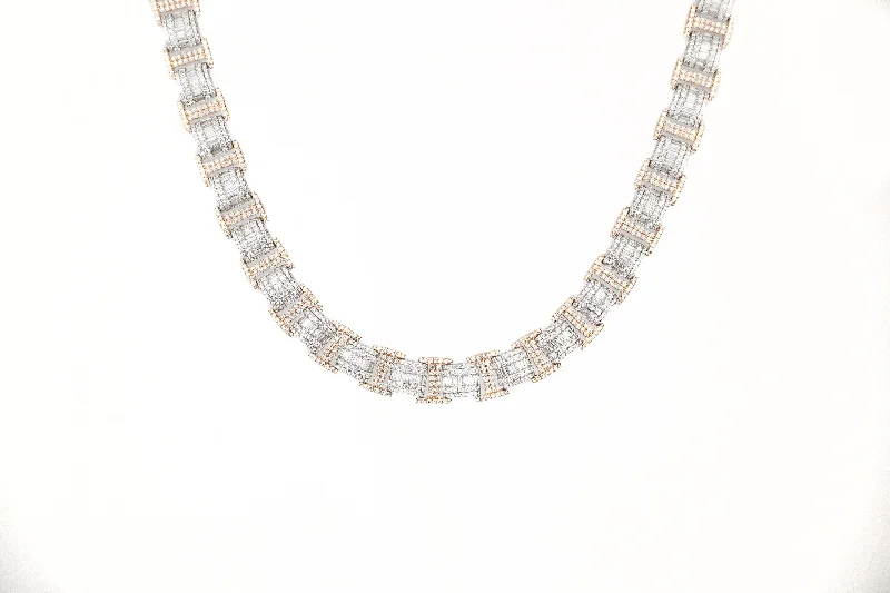 The Perfect Jewelry Piece At The Perfect Discount 15.8mm 2 Tone Baguette Chain