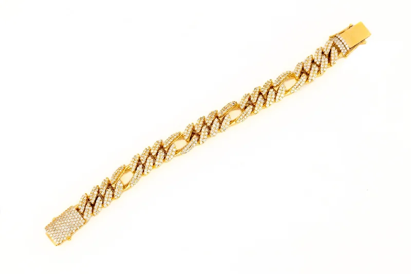 Timeless Elegance At Unbelievable Discounts 16mm Yellow Gold Diamond Spaced Bracelet