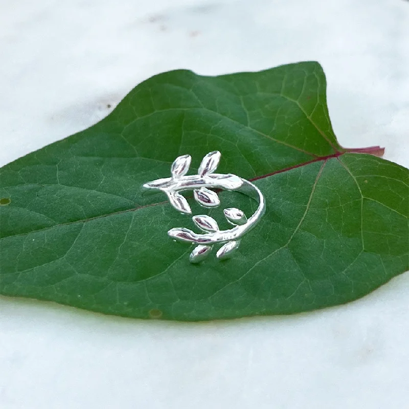 Your Dream Jewelry At Dream Prices A New Leaf Adjustable Ring- Sterling Silver, Indonesia Your Dream Jewelry At Dream Prices A New Leaf Adjustable Ring- Sterling Silver, Indonesia