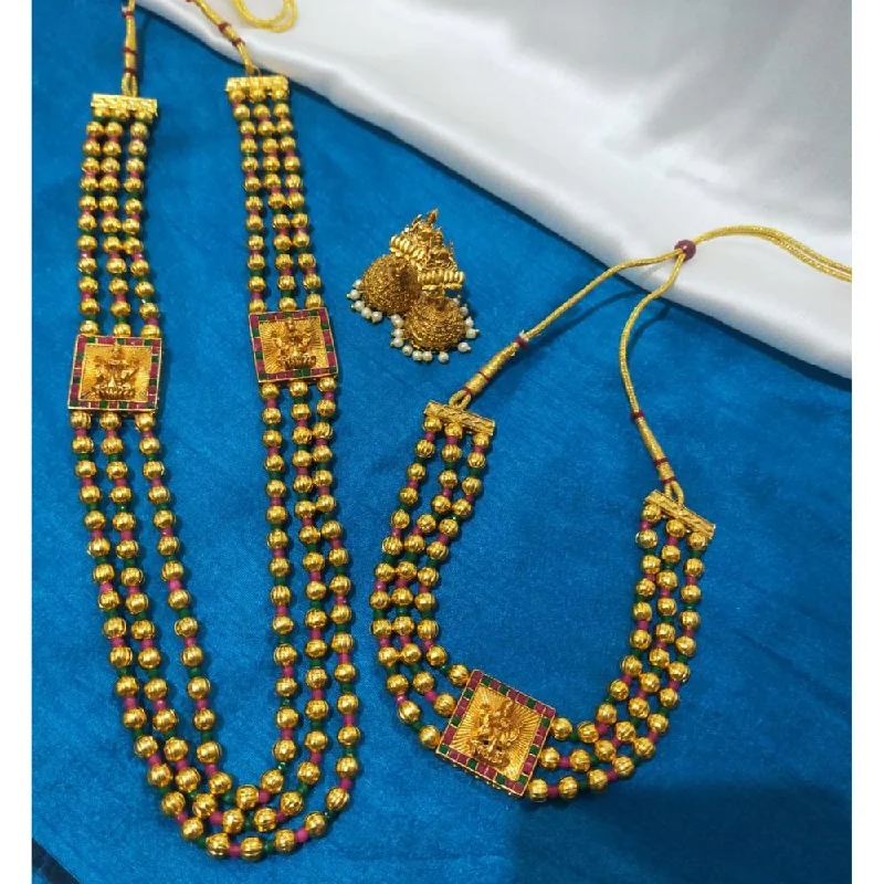 Dainty And Elegant Jewelry Now At Reduced Prices Akruti Collection Gold Plated Temple Necklace Combo Set Dainty And Elegant Jewelry Now At Reduced Prices Akruti Collection Gold Plated Temple Necklace Combo Set