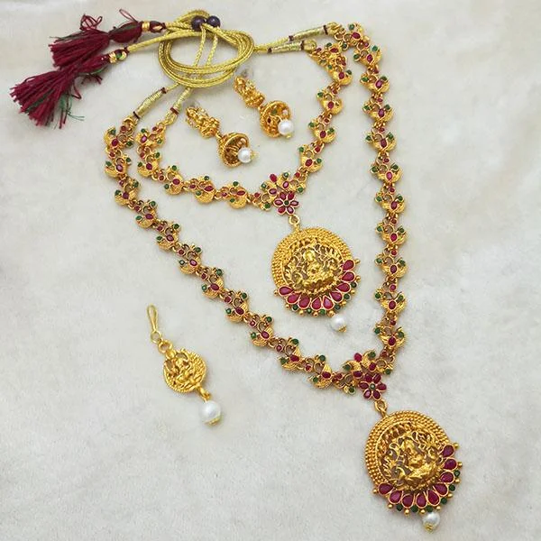 Personalized Jewelry Sale – Unique Pieces At Great Prices Bhavi Maroon Stone Double Gold Plated Necklace Set Personalized Jewelry Sale – Unique Pieces At Great Prices Bhavi Maroon Stone Double Gold Plated Necklace Set
