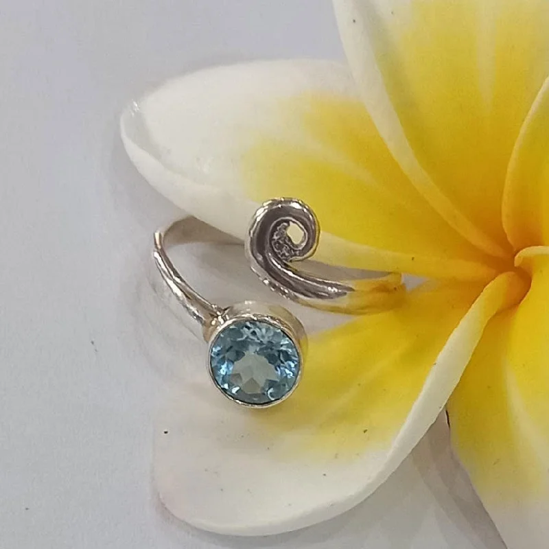 Last Chance To Shop High-End Jewelry At Markdown Prices Blue Topaz Spiral Adjustable Ring- Sterling Silver, Indonesia Last Chance To Shop High-End Jewelry At Markdown Prices Blue Topaz Spiral Adjustable Ring- Sterling Silver, Indonesia