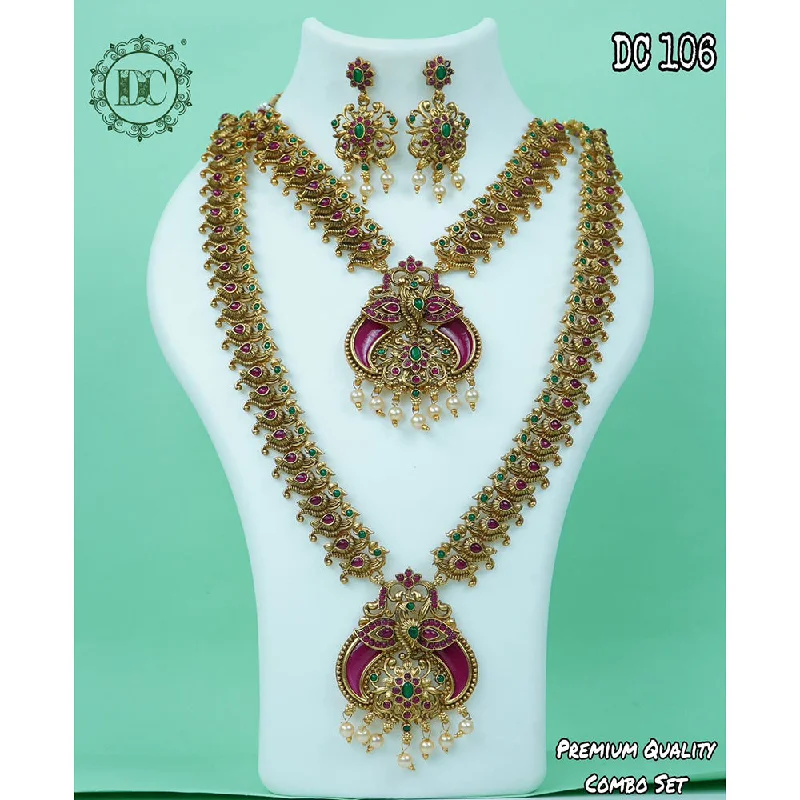 Last Chance To Shop High-End Jewelry At Markdown Prices Diksha Collection Gold Plated Temple Double Necklace Set Last Chance To Shop High-End Jewelry At Markdown Prices Diksha Collection Gold Plated Temple Double Necklace Set