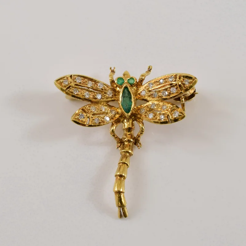 High-End Jewelry, Now More Affordable Than Ever Emerald & Diamond Dragonfly Brooch | 0.05ctw, 0.09ctw | High-End Jewelry, Now More Affordable Than Ever Emerald & Diamond Dragonfly Brooch | 0.05ctw, 0.09ctw |