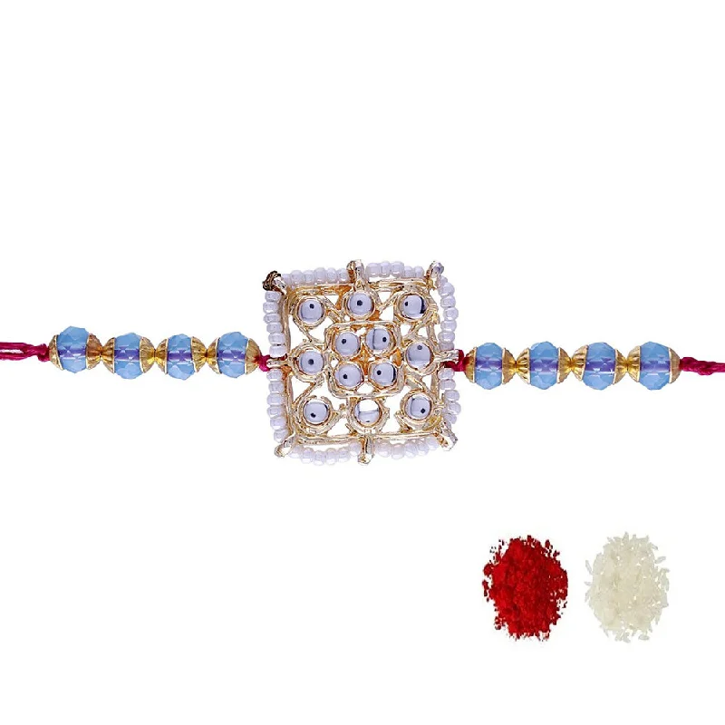 Special Jewelry Deals – Upgrade Your Collection Etnico Ethnic Designer Pearl Beads Studded Rakhi Bracelet with Roli Chawal for Brother/Men (R081Sb) Special Jewelry Deals – Upgrade Your Collection Etnico Ethnic Designer Pearl Beads Studded Rakhi Bracelet with Roli Chawal for Brother/Men (R081Sb)