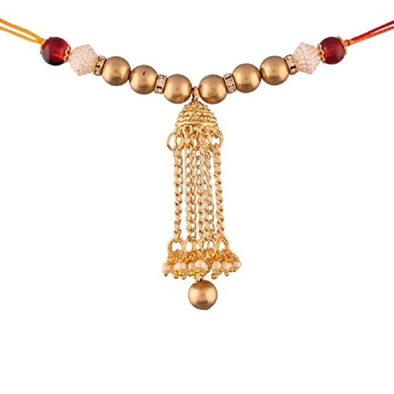 Jewelry Flash Sale – Stylish Designs At Unbeatable Rates Etnico Gold Plated Jhumki Style Lumba Rakhi For Bhabhi (R612-L) Jewelry Flash Sale – Stylish Designs At Unbeatable Rates Etnico Gold Plated Jhumki Style Lumba Rakhi For Bhabhi (R612-L)
