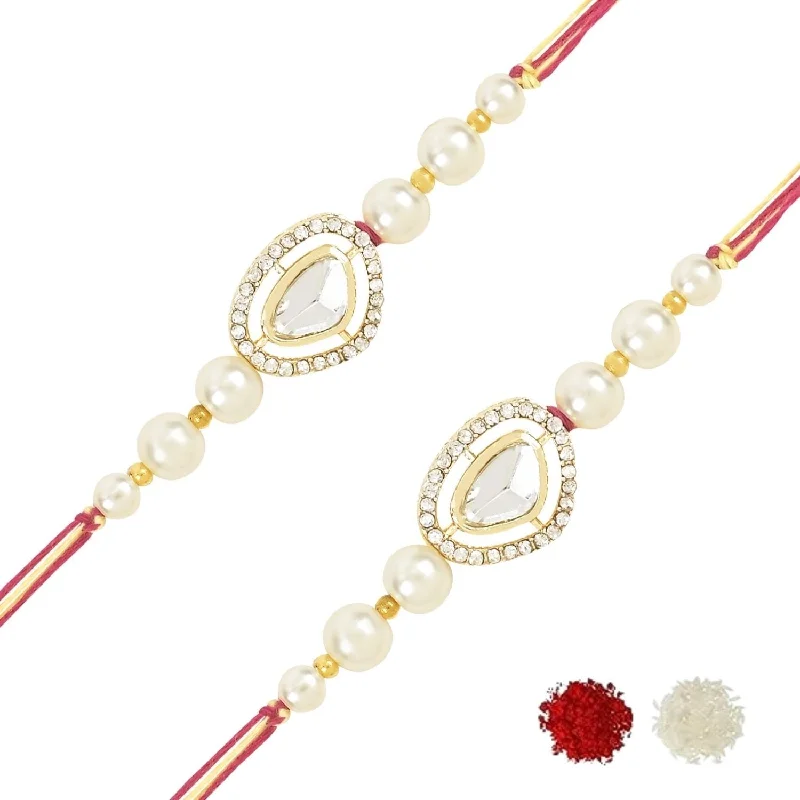 Flash Deals On Fine Jewelry – Shop Before It's Gone Etnico I Jewels Pearl & Kundan Designer Bhaiya Rakhi With Roli Chawal for Brother/Bro/Men with Rakshabandhan Card (R107W-2) (Pack of 2) Flash Deals On Fine Jewelry – Shop Before It's Gone Etnico I Jewels Pearl & Kundan Designer Bhaiya Rakhi With Roli Chawal for Brother/Bro/Men with Rakshabandhan Card (R107W-2) (Pack of 2)