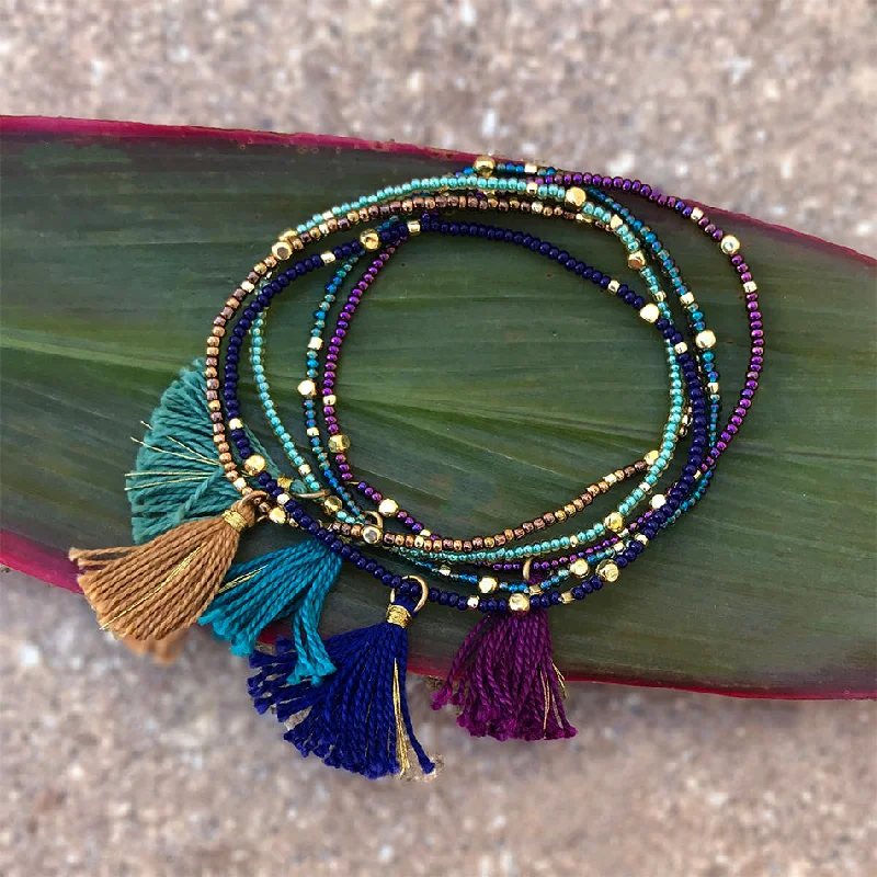 Elegant Necklaces And Bracelets At Limited-Time Offers Five Tassel Bracelet Set, Guatemala Elegant Necklaces And Bracelets At Limited-Time Offers Five Tassel Bracelet Set, Guatemala