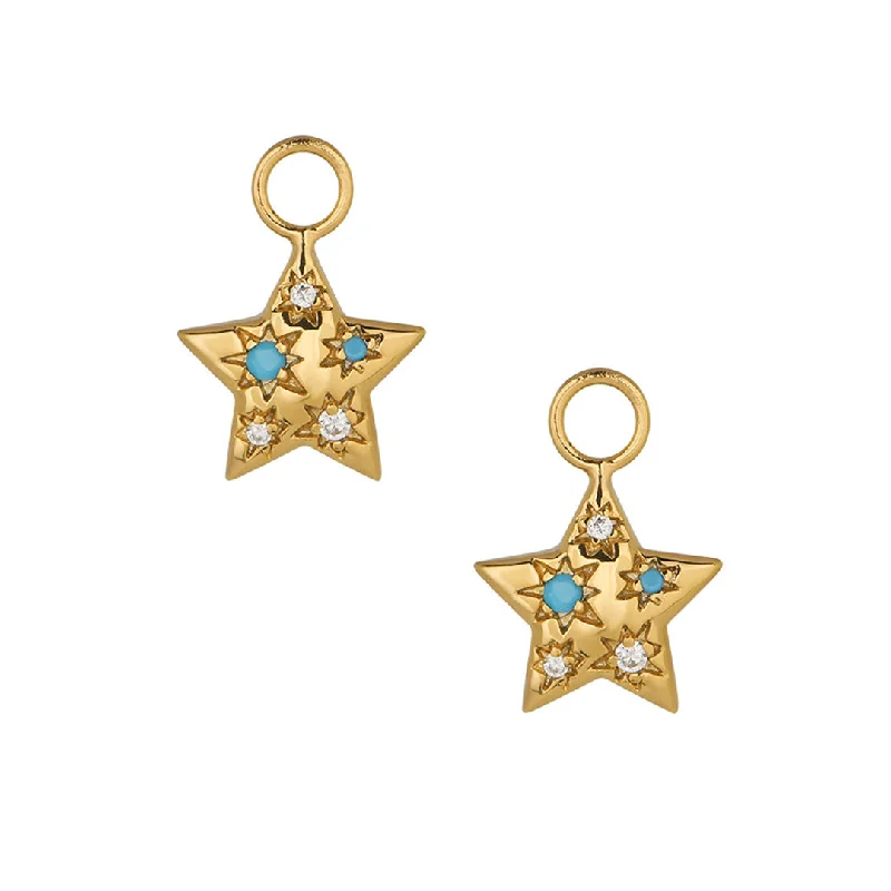 Jewelry Clearance – Final Chance To Save Big Goldbug Blue Skies Star Earring Charms