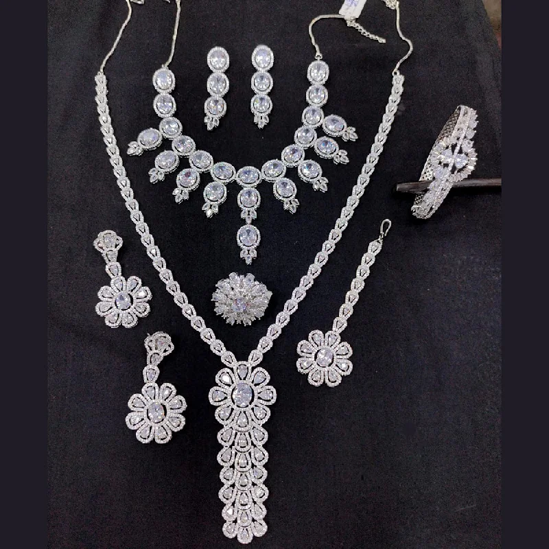 Limited-Stock Jewelry Sale – Once It's Gone, It's Gone Kavita Art Silver Plated AD Combo Set Limited-Stock Jewelry Sale – Once It's Gone, It's Gone Kavita Art Silver Plated AD Combo Set