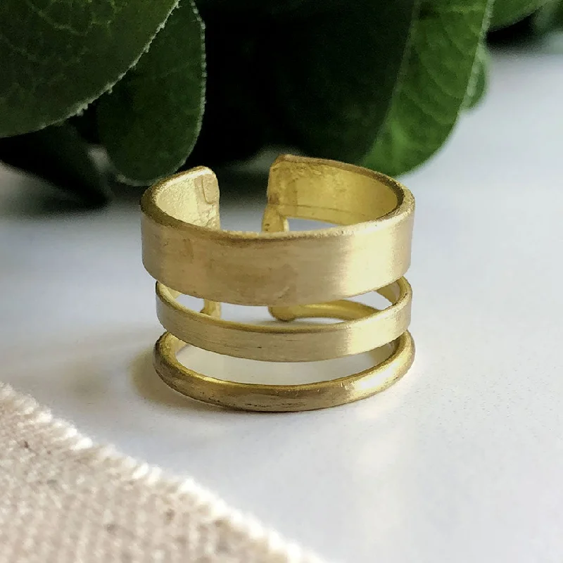 Flash Sale On Stunning Jewelry – Don't Miss Out Triple Band Ring - Gold, India